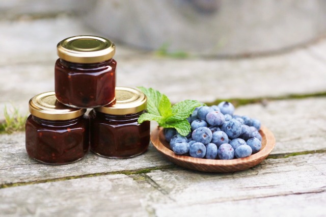 【熊本産】 olmo coppiaハンドメイド商品　熊本有機ＪＡＳトマト・無施肥無農薬ブルーベリー＆自家製ミントジャム　70ｇ