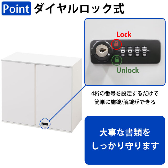 両開き書庫 上段 保管庫 書庫 書類収納 幅80cm 奥行37.5cm 高さ72cm A4