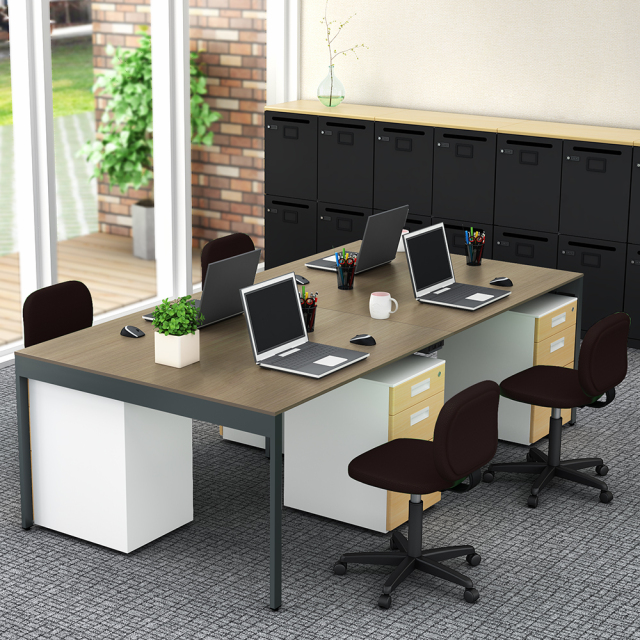 フリーアドレスデスク オフィスデスク コンセント付き 幅2400