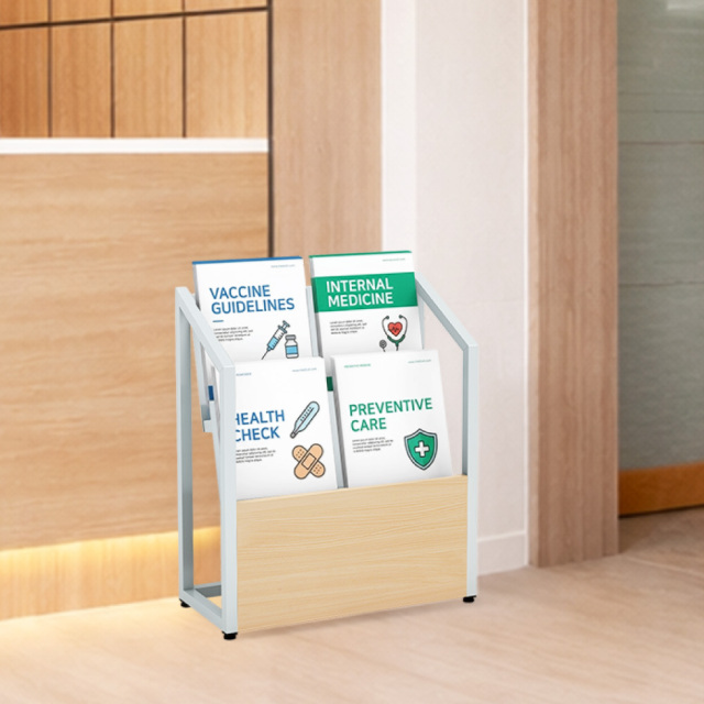 おしゃれ パンフレットスタンド 2段 A4サイズ マガジンラック 雑誌収納