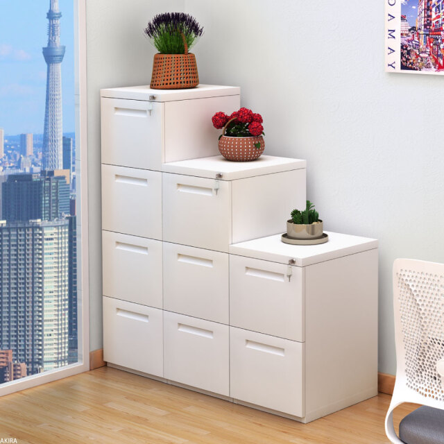 楽天市場】デスクワゴン デスクキャビネット キャスター付き サイドチェスト スリム 4段 5段 A4 引き出し 完成品 デスク収納 書類収納  キャビネット ホワイト デスク 書類 ファイル 収納用品 仕切り付き オフィス 棚 寝室 キッチン : 小物専科 しもやま 楽天市場店 ファイルキャビネットデスクトップ整理器引き出しファイルボックス大容量耐荷重性幅広い多機能オフィス学校事務用品収納小物引き出しボックス