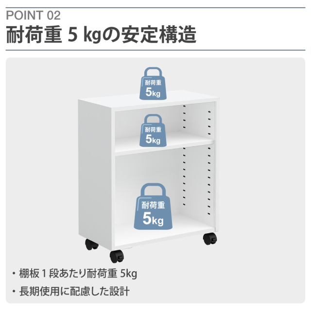 オープンワゴン デスクワゴン キャスター付き デスク下収納 机下収納