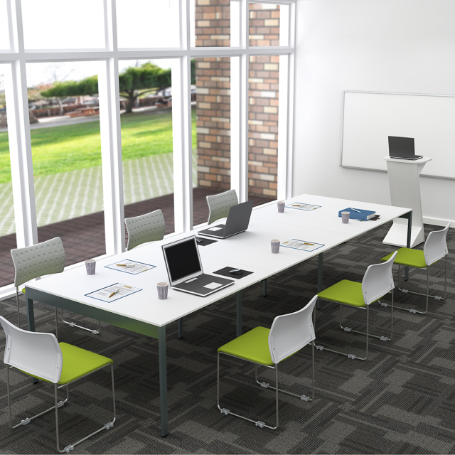 ミーティングテーブル 会議用テーブル コンセント付き 幅3600×奥行1200