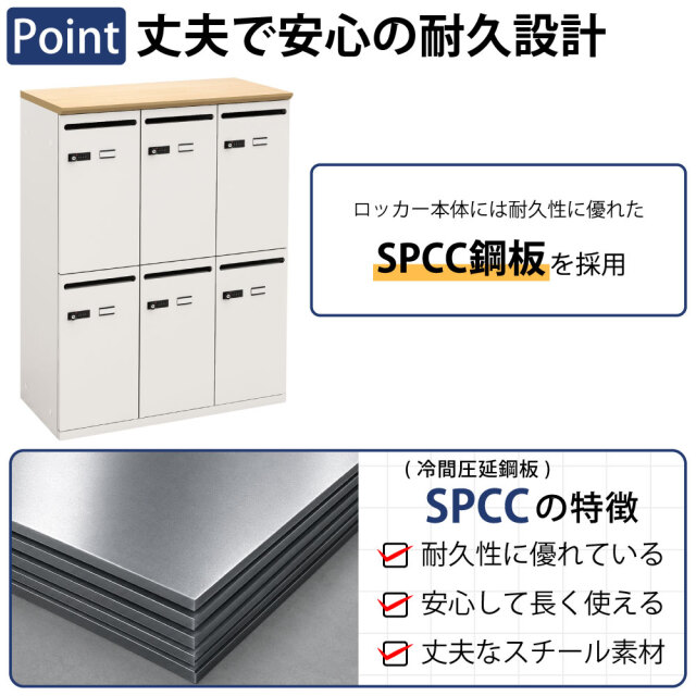 パーソナルロッカー スチールロッカー 6人用 幅80×奥行40×高さ110cm