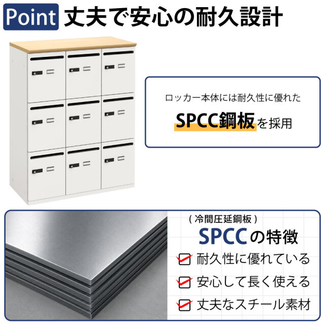 パーソナルロッカー スチールロッカー 9人用 幅80×奥行40×高さ110cm