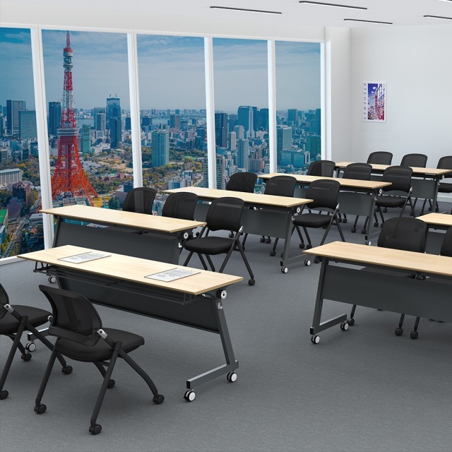 TFC-BKBK_3.jpg　TFC2-BKBK　TFC4-BKBK　スタッキングチェア　ミーティングチェア　会議用　椅子　2脚セット　4脚セット