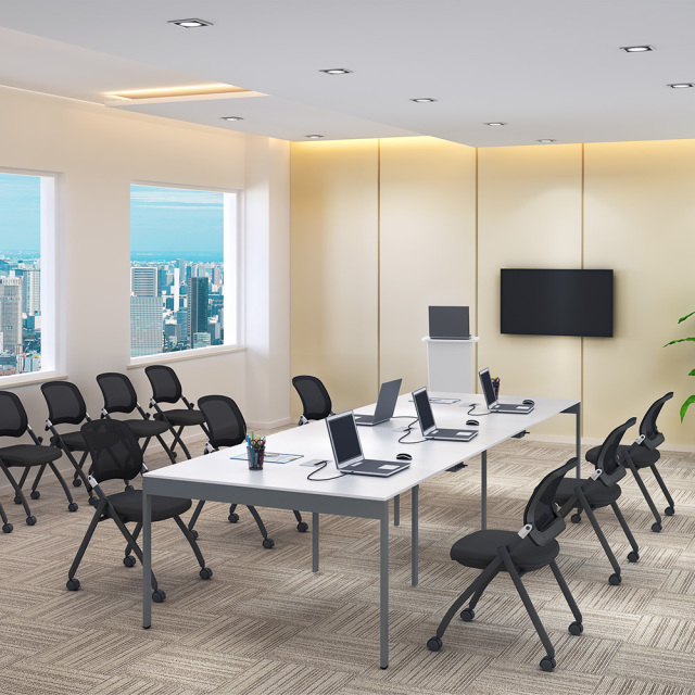 TFC-BKBK_4.jpg　TFC2-BKBK　TFC4-BKBK　スタッキングチェア　ミーティングチェア　会議用　椅子　2脚セット　4脚セット