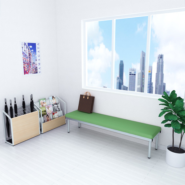 bcf-1845-gr_1.jpg ベンチ 平ベンチ 180cm グリーン セット写真 1000×1000px set