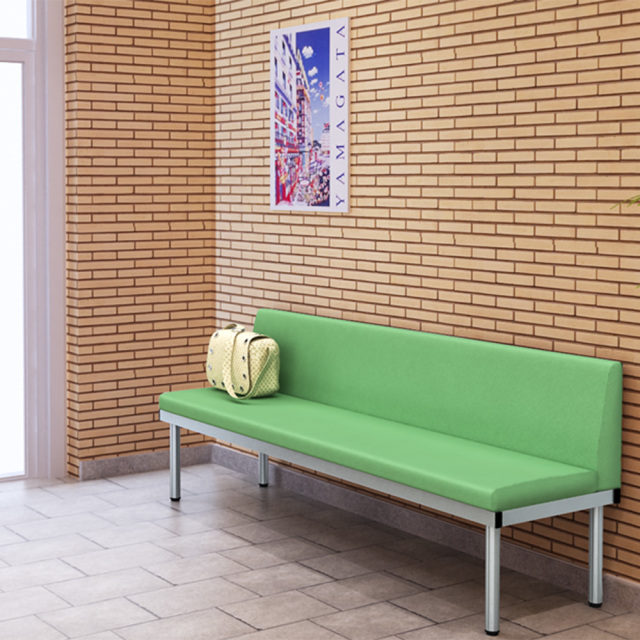 bcl-1850-gr_2.jpg ベンチ 背付きベンチ 背付ベンチ 180cm グリーン セット写真 1000×1000px set