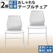 今だけ30%割引！4/30まで期間限定セール！家具のAKIRA テーブルチェア 2脚セット ミーティングチェア 会議用椅子 ホワイト×ホワイト TC2-300-WHWH