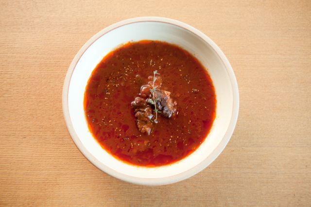 短角牛の濃厚トマトスープ