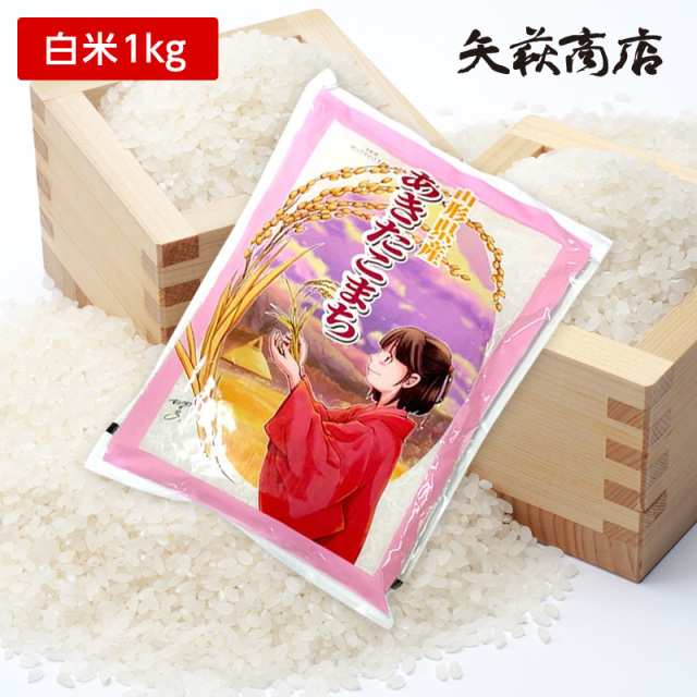 【送料無料お試し米】令和6年産 山形県産 あきたこまち 白米1kg【時間指定不可】