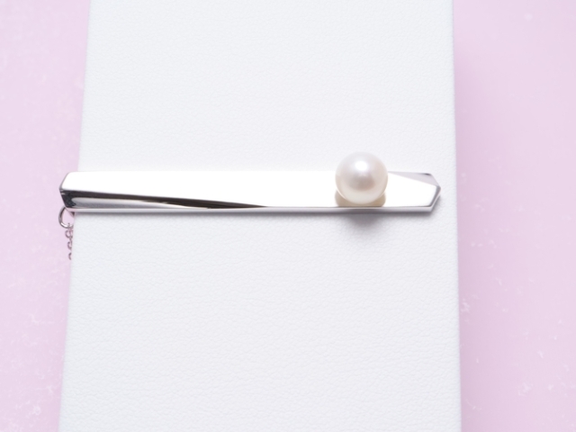 K14WG アコヤ真珠 カフス タイピン セット 飲み込め ネクタイピン OM253 
