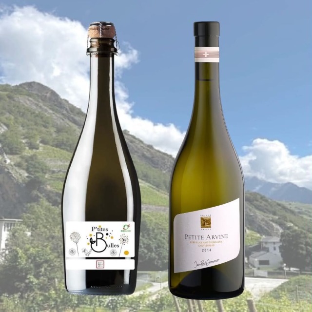 限定30セット【スイス夏ワイン２本セット2026】P’tites Bulles mousseux Bio, プティット・ビュル・ムス・ビオ／Petite Arvine プティット・アルヴィン, AOC Valais, 2022, 各750ml