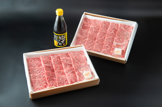 博多和牛すき焼き 焼肉用800ｇ ゆずぽん酢付き_01