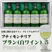 モンデ酒造 スリム缶ワイン プティモンテリア ５本詰み合わせギフト(ブラン５)