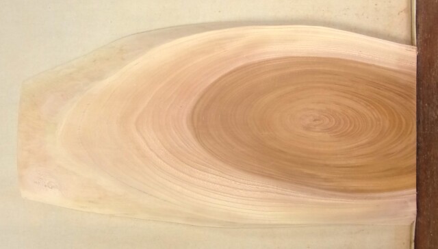 【送料・手数料無料】楕円小型無垢一枚板　ＫＤー７５６　ケヤキ　楕円小型看板に最適　