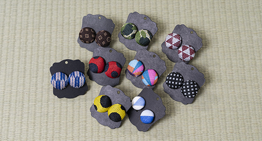 山下畳商店オリジナル 畳縁くるみ  イヤリング  koron