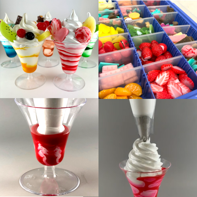 大和サンプル製作所】リアルサイズパフェ【食品サンプル体験】 食品