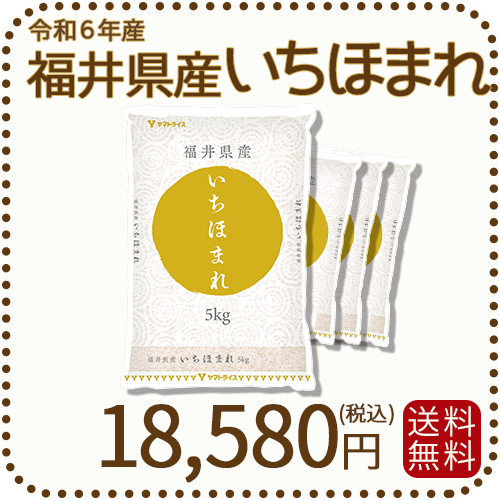 福井県産 いちほまれ 20kg (5kg×4) 令和6年産【7月末ごろ販売