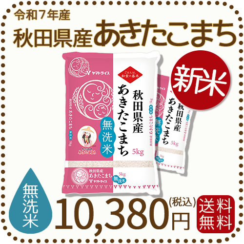 無洗米】秋田県産あきたこまち 10kg（5kg×2袋）