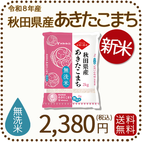 ＜新米＞ 無洗米 秋田県産あきたこまち 2kg (2kg×1袋) 令和8年産