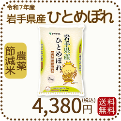 岩手県産 農薬節減米 ひとめぼれ5kg（5kg×1袋) 令和7年産　
