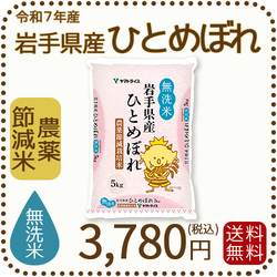 【無洗米】岩手県産 農薬節減米 ひとめぼれ5kg（5kg×1袋) 令和7年産 ※10/2最終発送