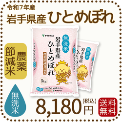 【無洗米】岩手県産 農薬節減米 ひとめぼれ10kg（5kg×2袋) 令和7年産