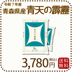 青森県産 青天の霹靂 4kg(2kg×2) 令和7年産