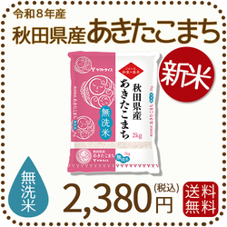 ＜新米＞ 無洗米 秋田県産あきたこまち 2kg (2kg×1袋) 令和8年産