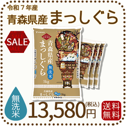 《特別価格》【無洗米】青森県産まっしぐら 20kg (5kg×4袋) 令和7年産 ※発送まで最大1週間程度かかる場合があります