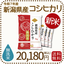 新潟県産 コシヒカリ 5kg ×4パック　無洗米　(送料込み) 無洗米新潟県産コシヒカリ 5kg x 4個