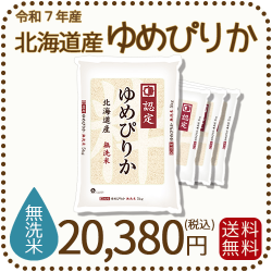 無洗米 北海道産ゆめぴりか 5kgx4袋