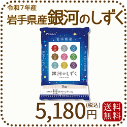 岩手県産 銀河のしずく 5kg 令和7年産