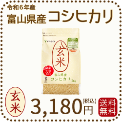 栄養機能食品】富山県産コシヒカリ 玄米 2kg(2kg×1袋) 令和6年産