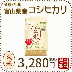 栄養機能食品】富山県産コシヒカリ 玄米 2kg(2kg×1袋) 令和7年産 窒素
