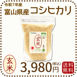 栄養機能食品】富山県産コシヒカリ 玄米 5kg(5kg×1袋) 令和7年産 脱