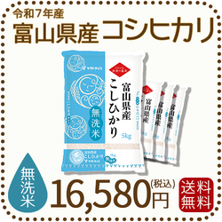 無洗米 富山県産コシヒカリ 20kg(5kg×4袋) 令和7年産