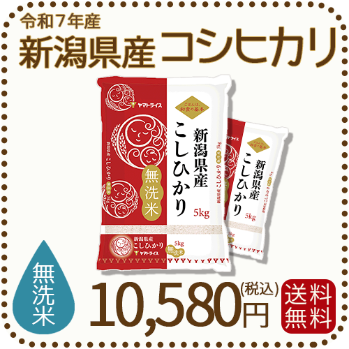 無洗米新潟県産コシヒカリ 5kg x 2個