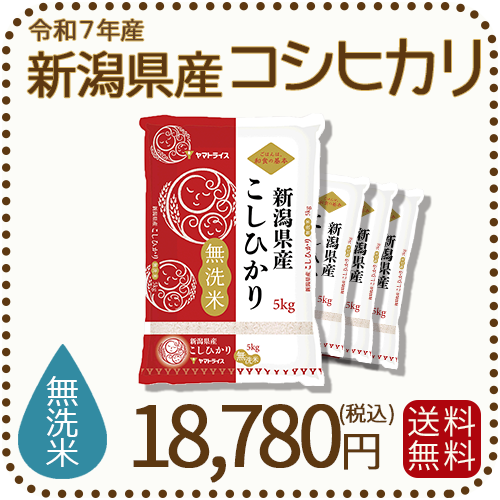 無洗米新潟県産コシヒカリ 5kg x 4個