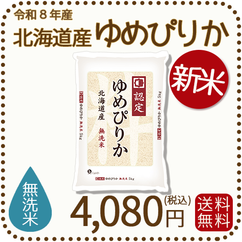 ＜新米＞ 無洗米 北海道産ゆめぴりか 5kgx1袋 令和8年産