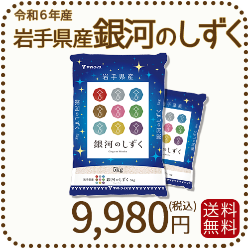 岩手県産 銀河のしずく 10kg(5kg×2袋) 令和6年産 ヤマトライス 本店