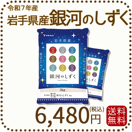 岩手県産 銀河のしずく 10kg(5kg×2袋) 令和7年産