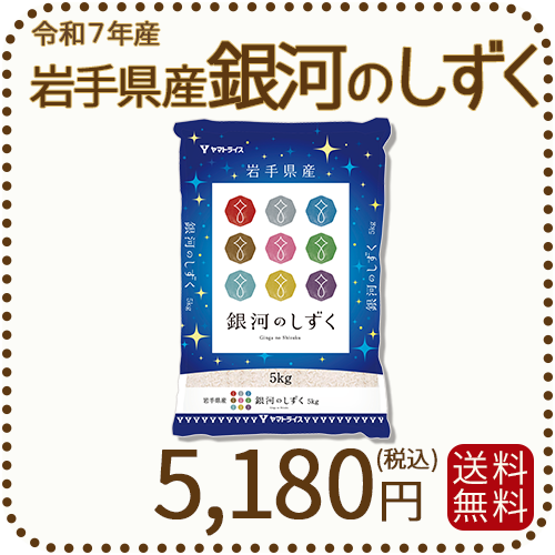 岩手県産 銀河のしずく 5kg 令和7年産