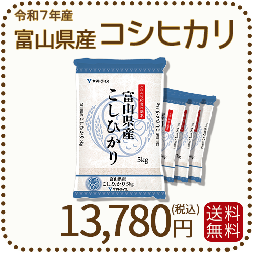 富山県産コシヒカリ 白米 20kg(5kg×4袋) 令和7年産 ヤマトライス 本店