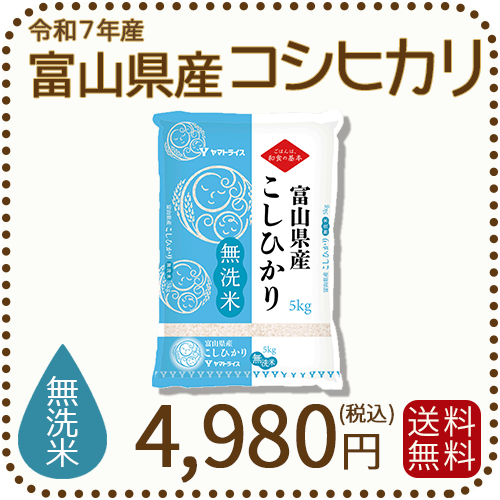 無洗米 富山県産コシヒカリ 5kg(5kg×1袋) 令和7年産