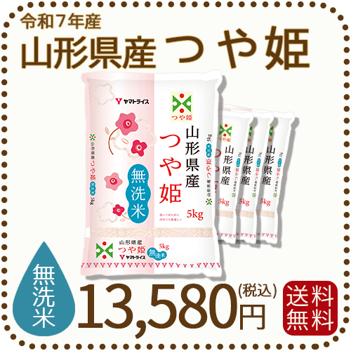 山形県産 つや姫 無洗米 20kg(5kg×4袋) 令和7年産