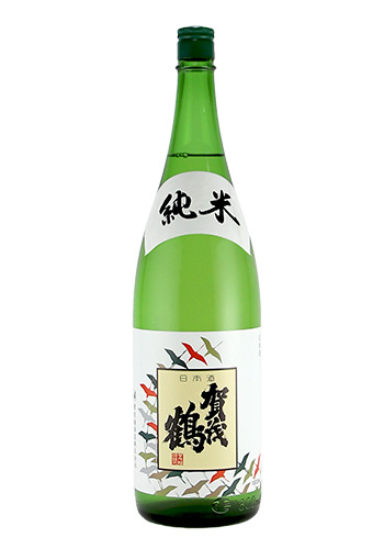 賀茂鶴(かもつる)　純米　白ラベル　1800ml