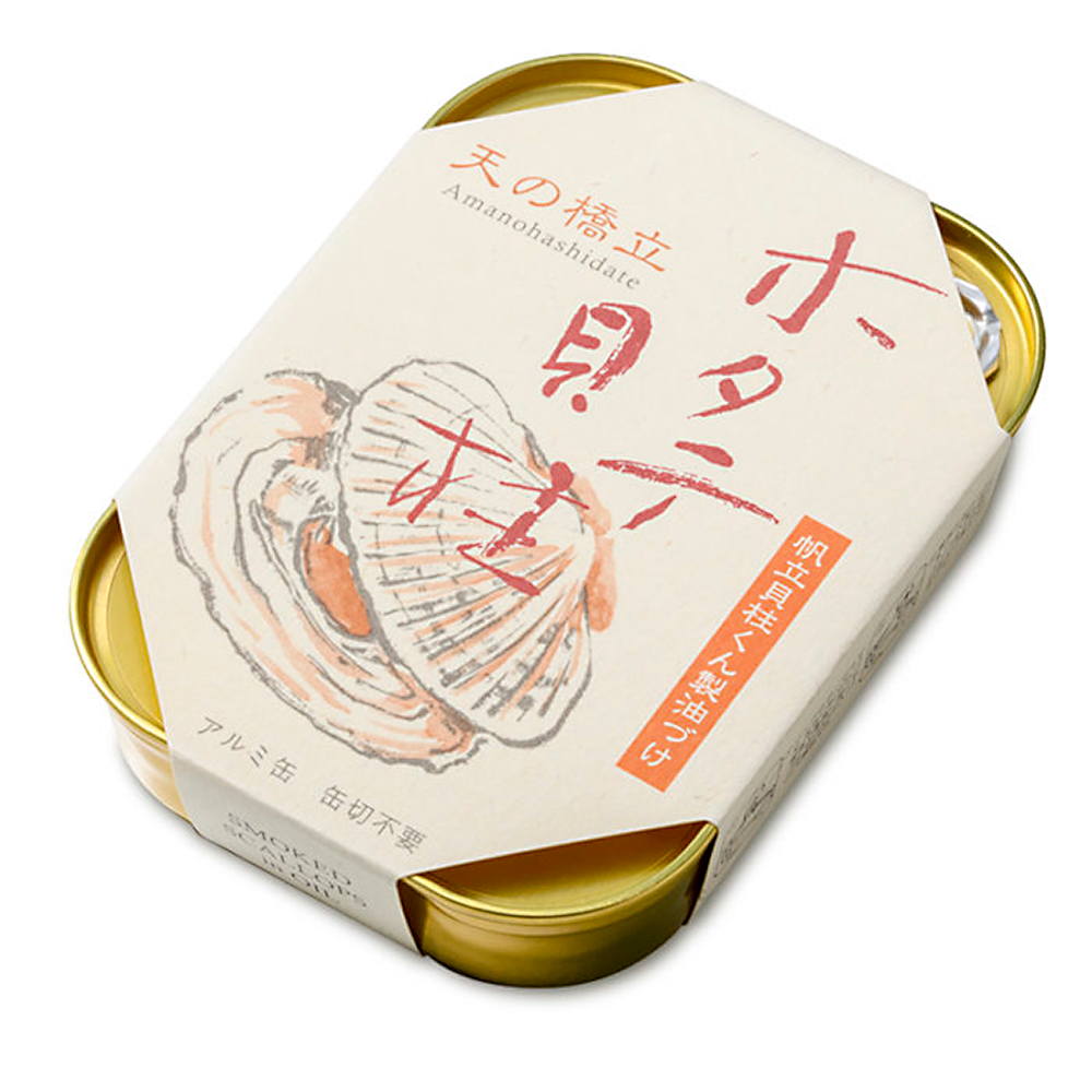 竹中缶詰 帆立貝柱燻製油つけ 105g